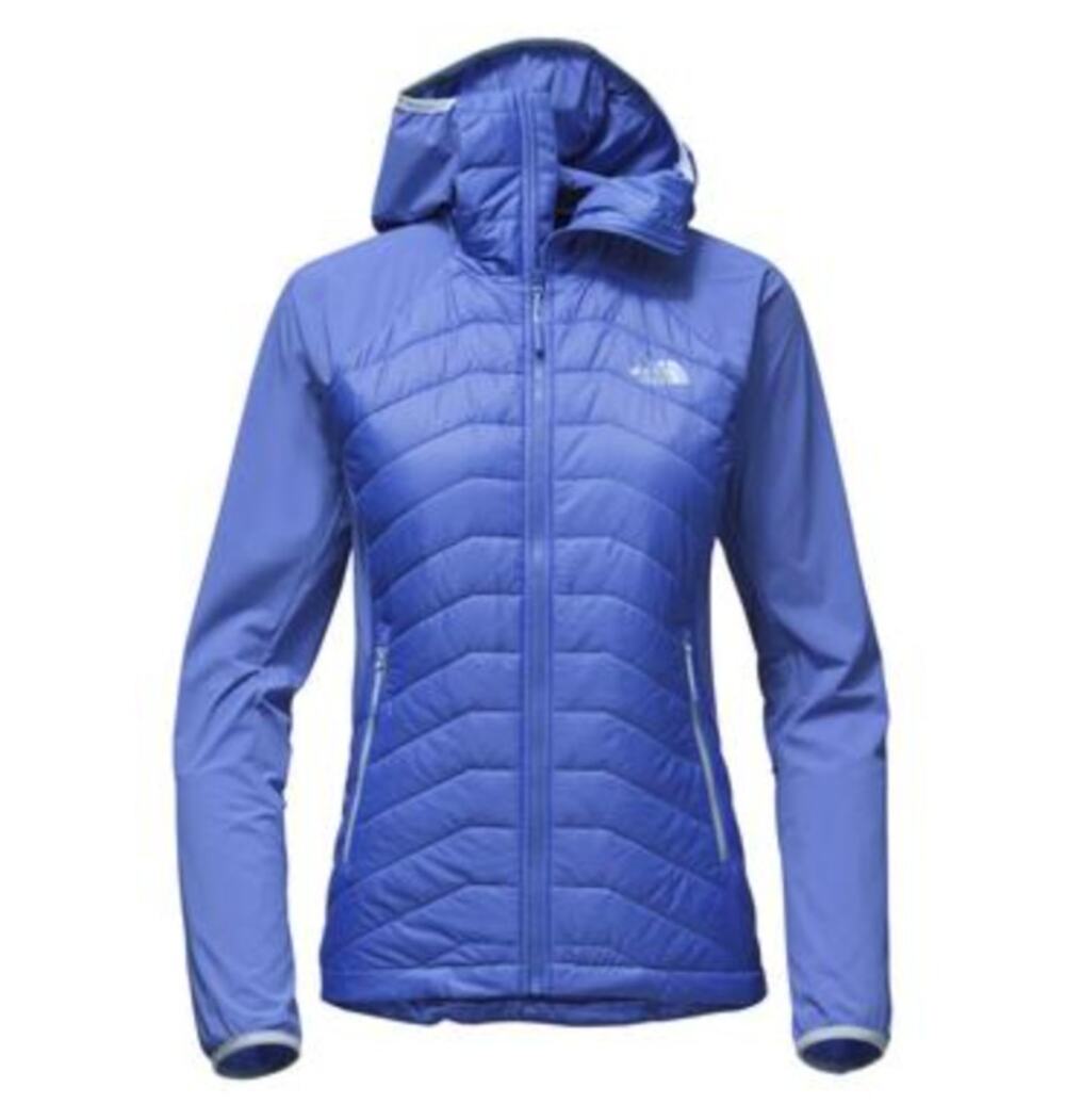 North Face Women Progressor Insulated Hybrid Hoodie Jacket L Blue Coat Hike Camp